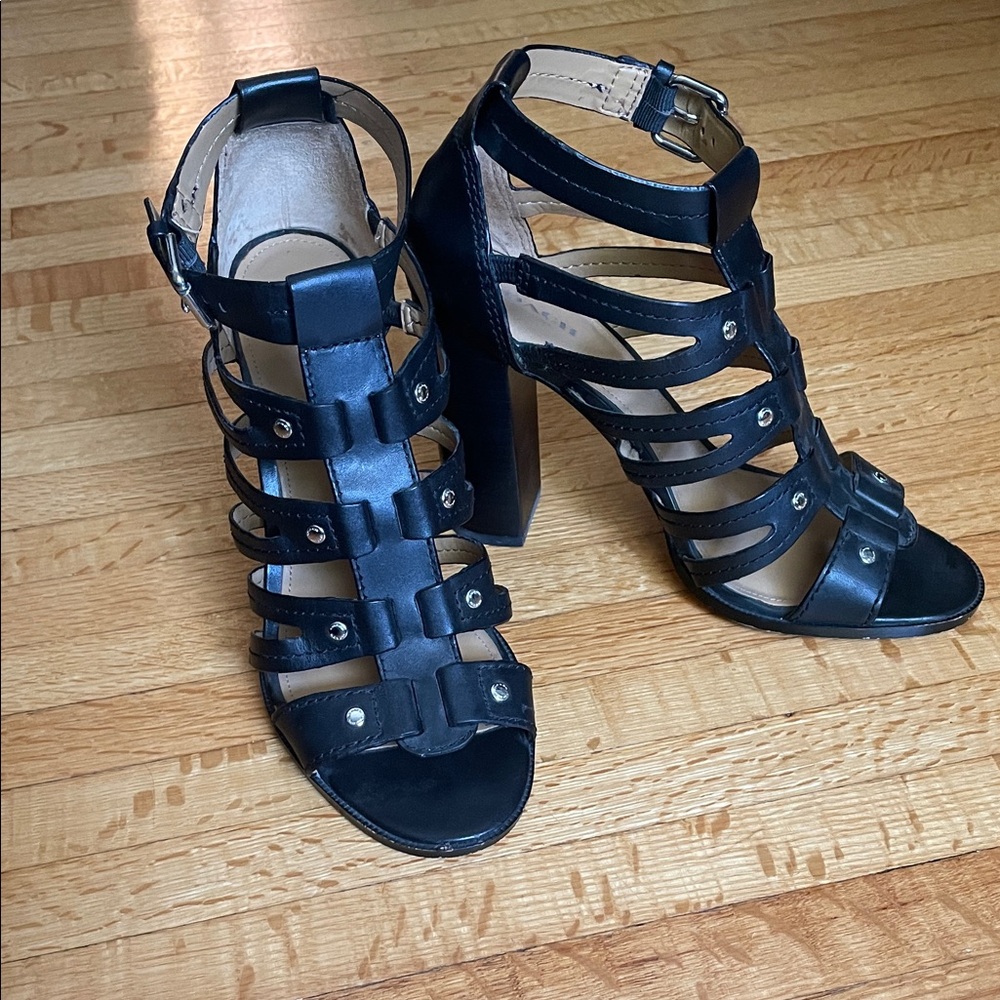 Coach Black Strappy Heels